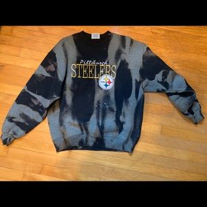 Steelers Bleached Tie Dye Vintage Sweatshirt